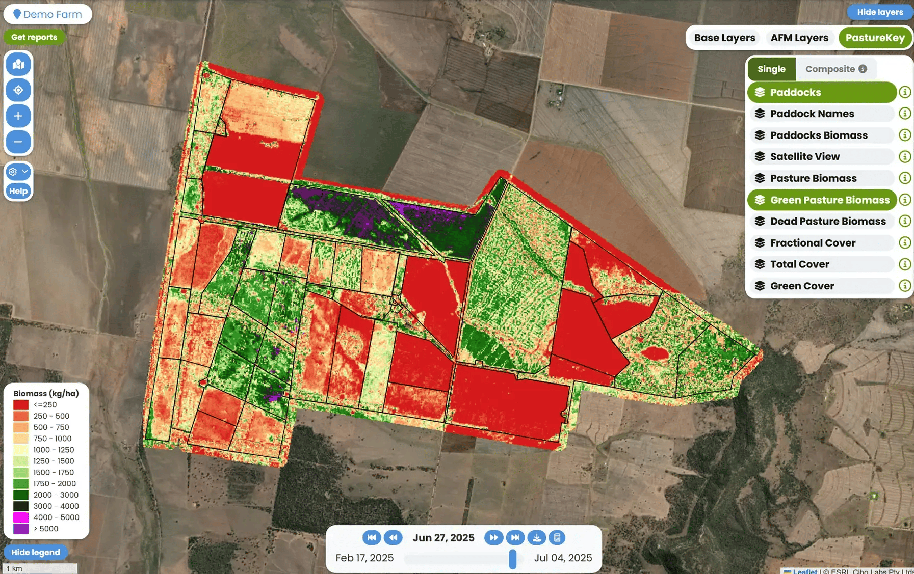 green pasture biomass